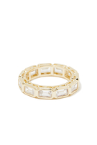 Emerald-Cut Gold-Plated Eternity Ring